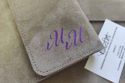 Подарок ручной работы из натуральной кожи | Замшевый ежедневник 11