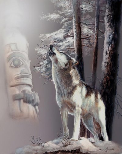 Подарок ручной работы из натуральной кожи | Волк