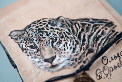 Подарок ручной работы из натуральной кожи | Ягуар