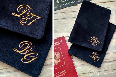 BazArt - Для документов | Именная замшевая обложка на паспорт