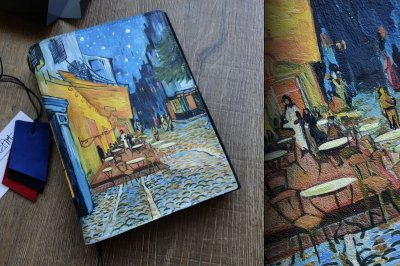 BazArt - Шедевры живописи из натуральной кожи | Ван Гог /Ночная терраса кафе/