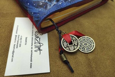 Подарок ручной работы из натуральной кожи | Золотые рыбки